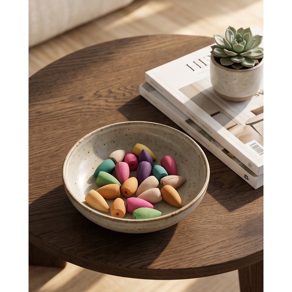 Backflow Incense Cones Assorted Multi-Color Natural Fragrance Aromatherapy 19ct